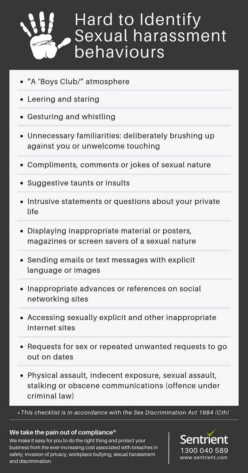 Hard To Identify sexual Harassment Behaviours