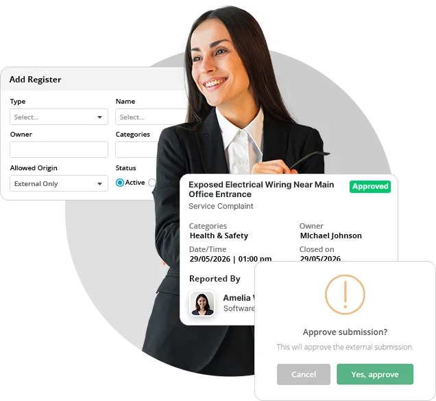 External access portal for contractors, suppliers and third parties to report incidents